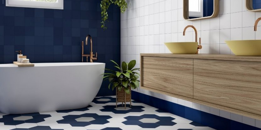 Bathrooms With Blue Tiles 5 Top Ideas, Bathroom Vanity Top Cut To Size Egypt