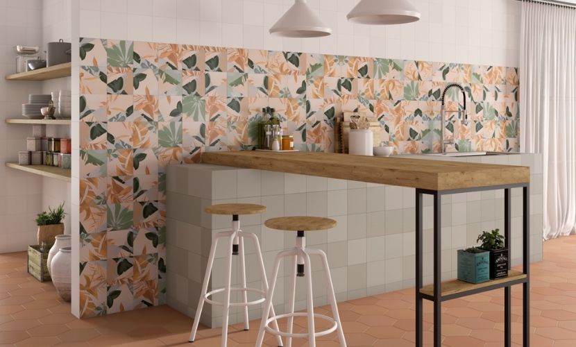 El contacto con el medio ambiente también llega al diseño para los azulejos de cocina.